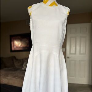 Rebecca Taylor sleeves white dress with trimmed details